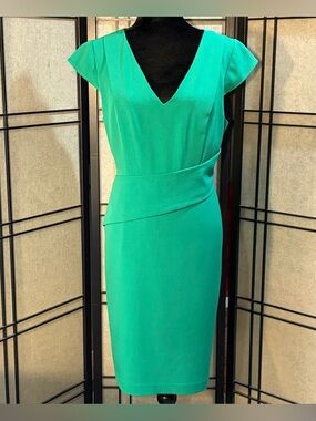 Adrianna Papell Dress 14 Sheath Cap Sleeve Career Office Wedding Event lined